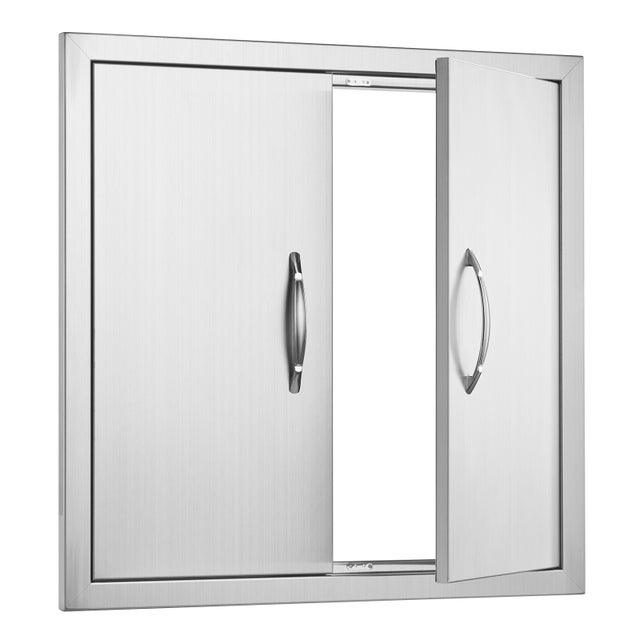 Porta acesso churrasqueira,SucceBuy 610x610 mm,aço inoxidável,porta parede vertical com maçanetas,para ilha churrasco,armários para área externa