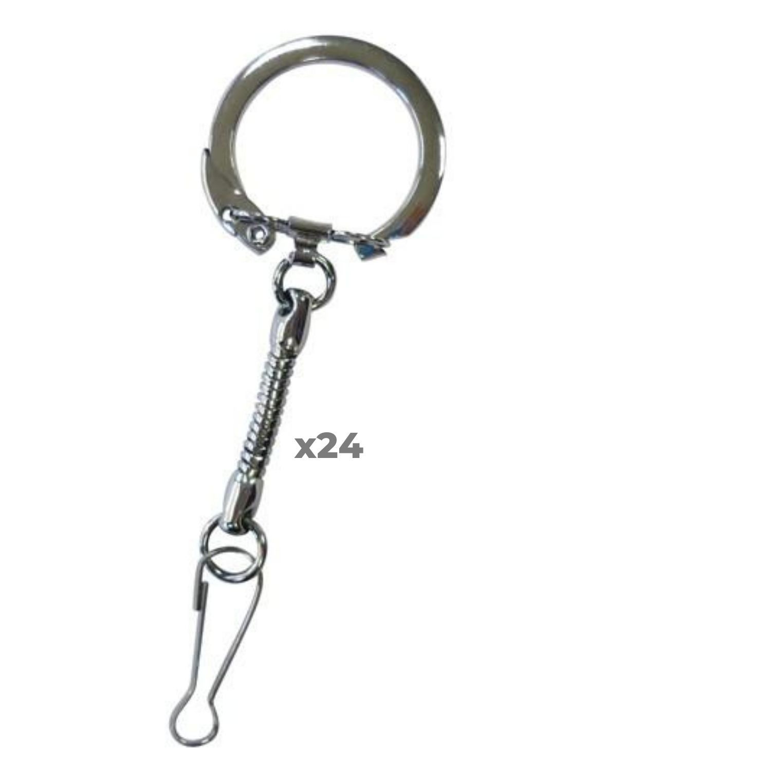 C' Top - 4 Moschettoni Portachiavi In Metallo Argentato, Diametro 3.2 Cm, Ideali Per Bigiotteria E Creazioni Fai Da Te