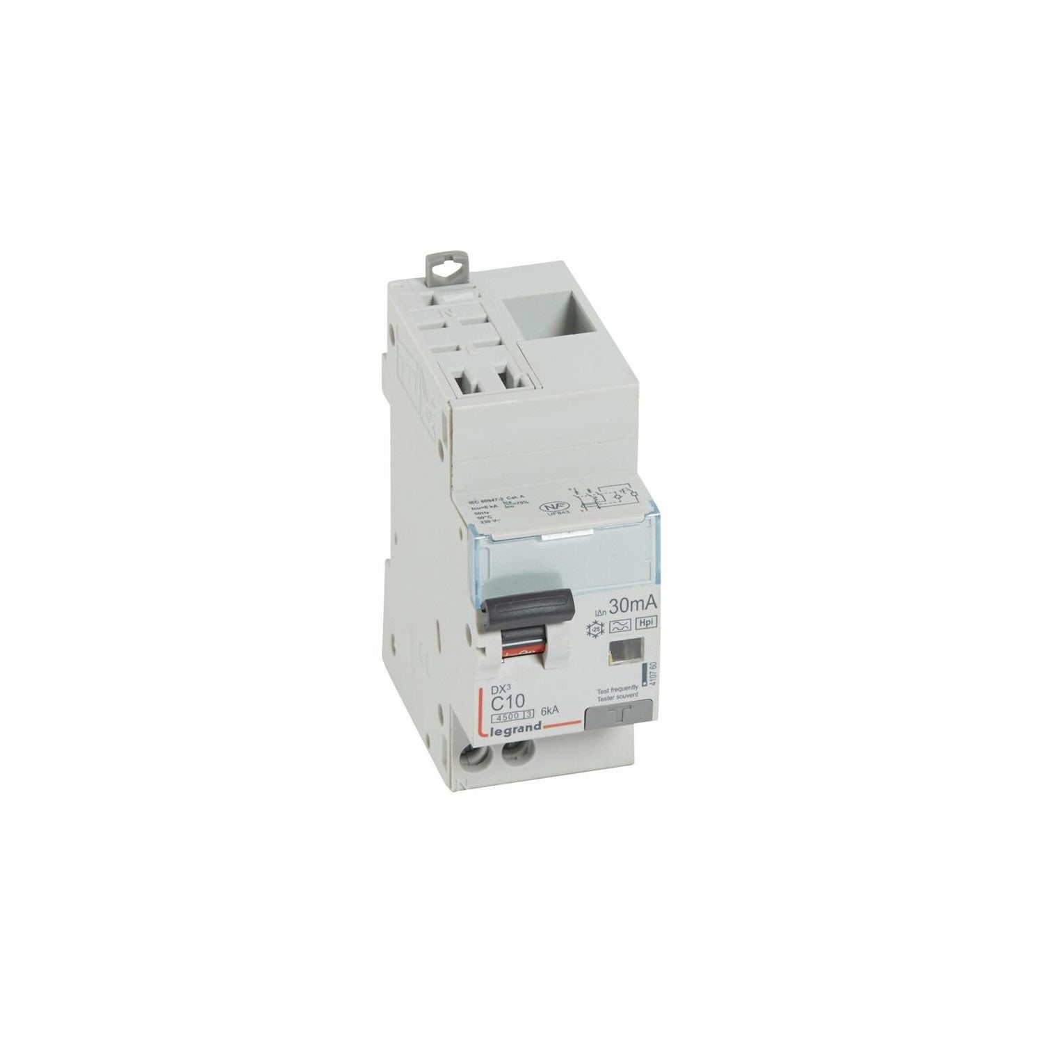 disjoncteur différentiel legrand dx3 10a courbe c 30ma 2 poles type hpi - auto / vis - 6ka - 2