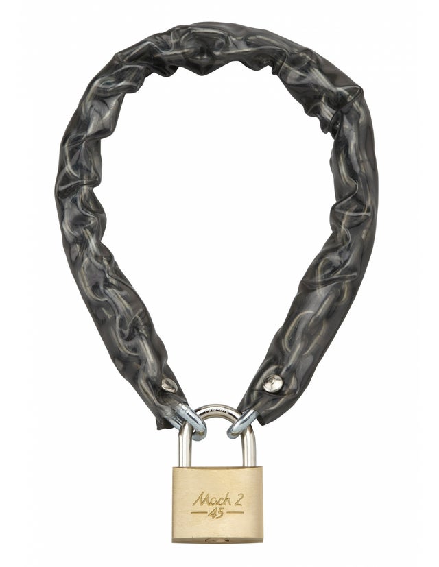 THIRARD - Chaîne acier cémenté zingué à clé Loops, vélo, barrières, Ø 6mm, 0.6m, gaine PVC, cadenas 45mm, 2 clés - THIRARD