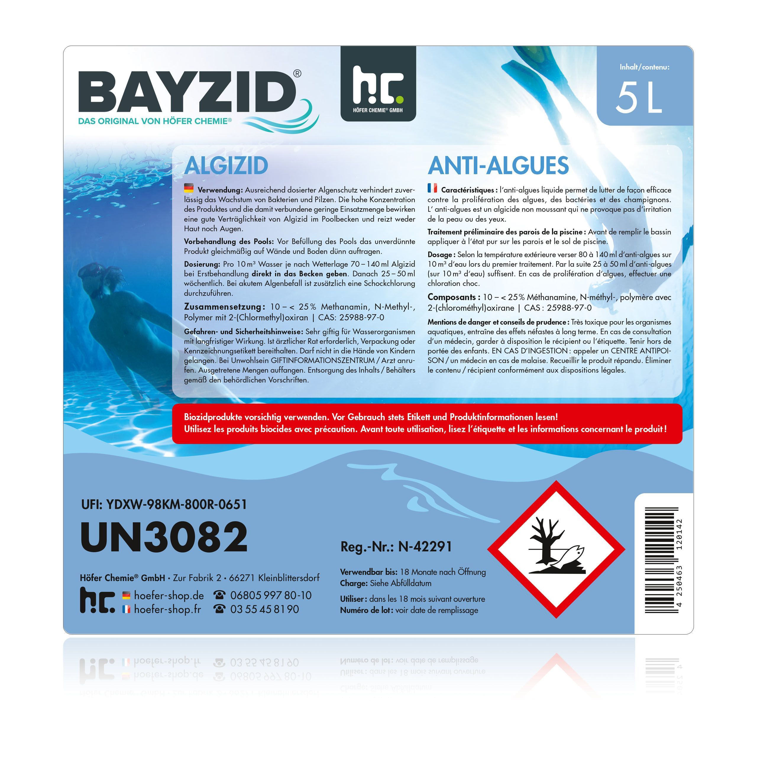 2 x Anti-algues BAYZID® en bidon de 5 L - 6