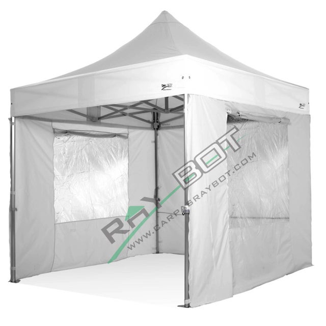 Gazebo Pieghevole 3x3 RAY BOT Bianco Professionale Con Laterali Finestre . Tessuto Impermeabile Da 350g/m in PVC. Gazebo Rapido