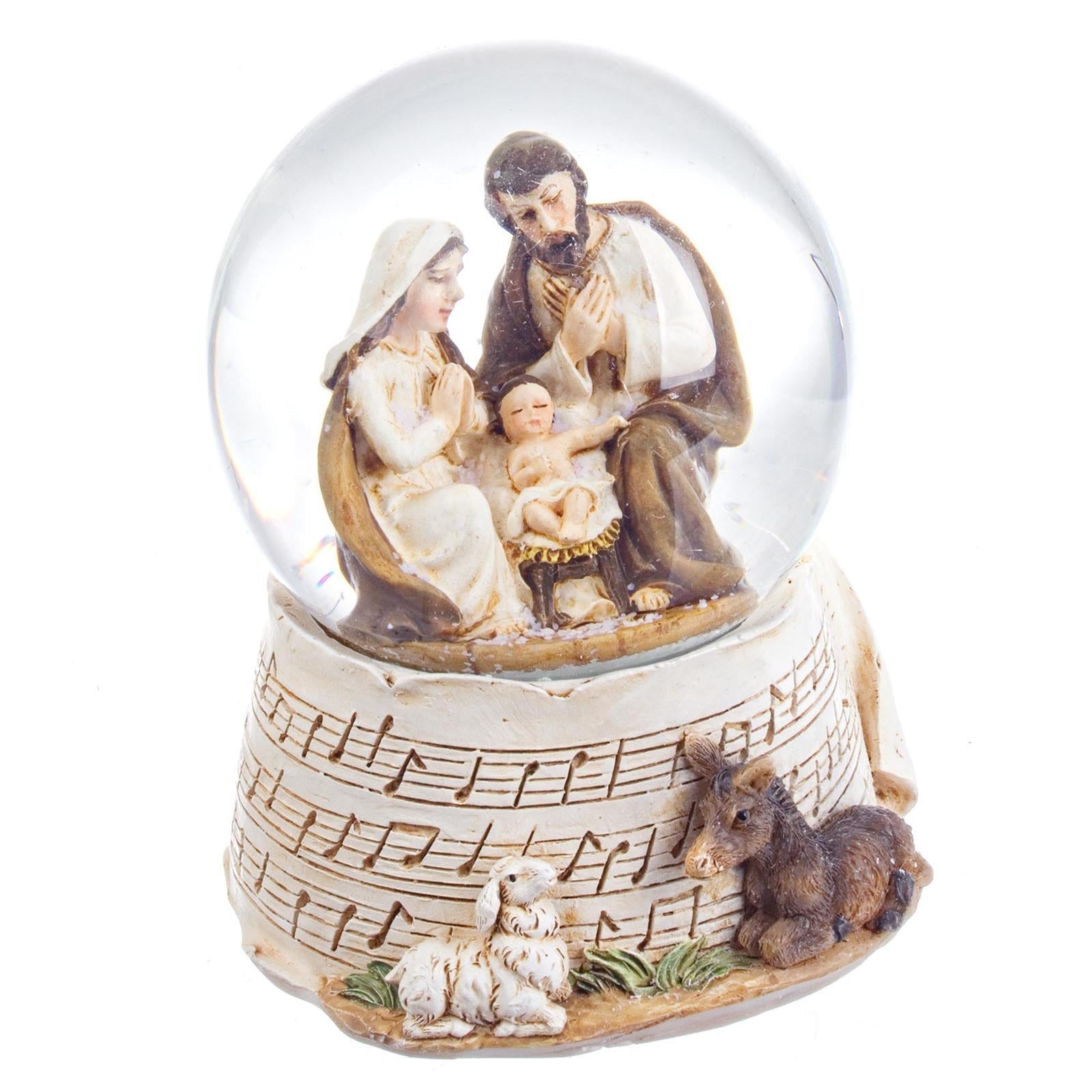 Waterball Presepe Di Natale – Palla Di Neve In Resina Con Natività – Altezza 14 Cm, Diametro 8 Cm – Decorazione Artigianale