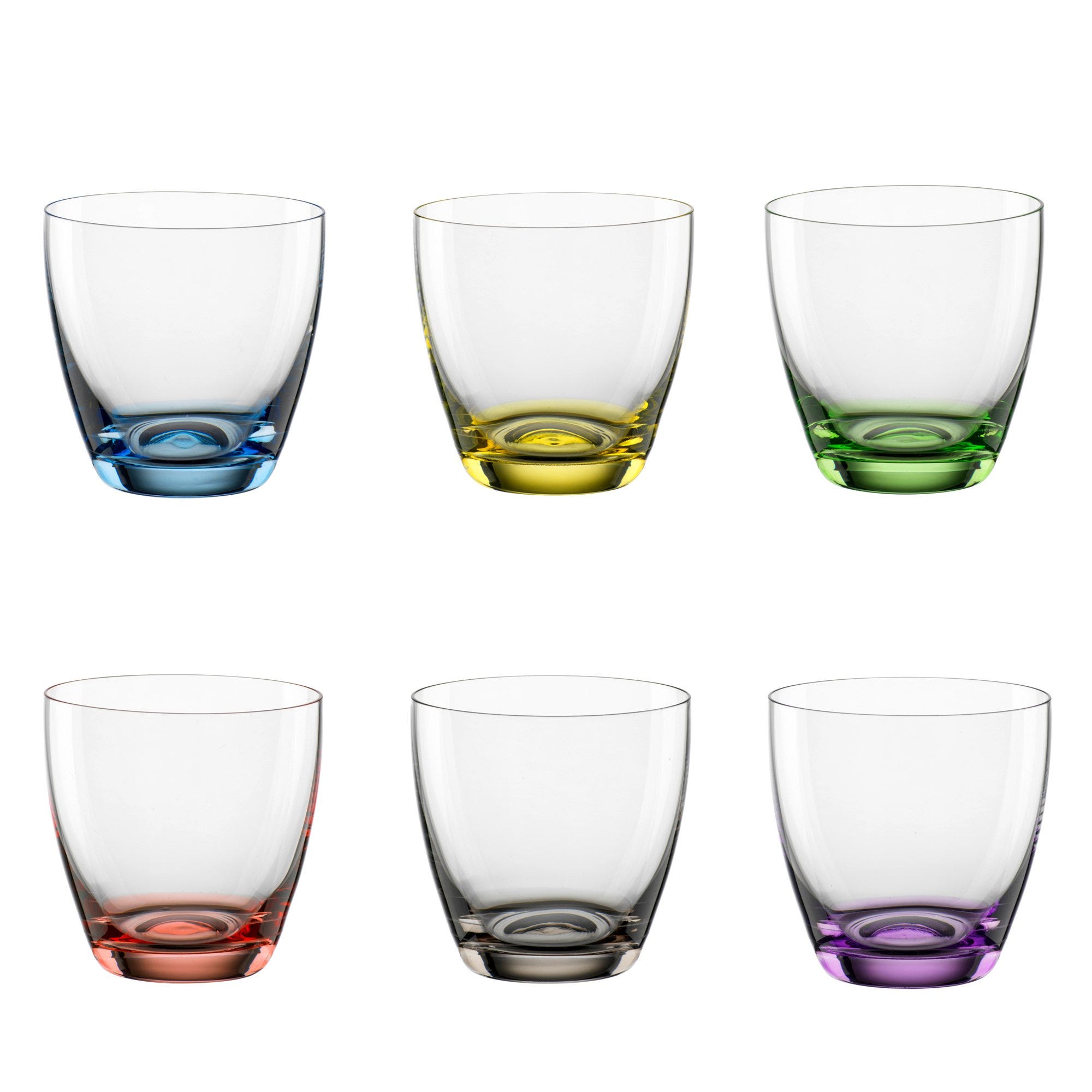 Bohemia Cristal - Set 6 Bicchieri Viva Colori In Vetro Con Fondo Colorato - Foto 7