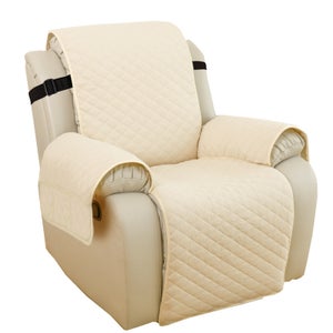 Copridivano Impermeabile VANSOFY Per Loveseat Reclinabile 2 Posti – Beige, Lavabile, Antiscivolo Con Tasche E Cinghie