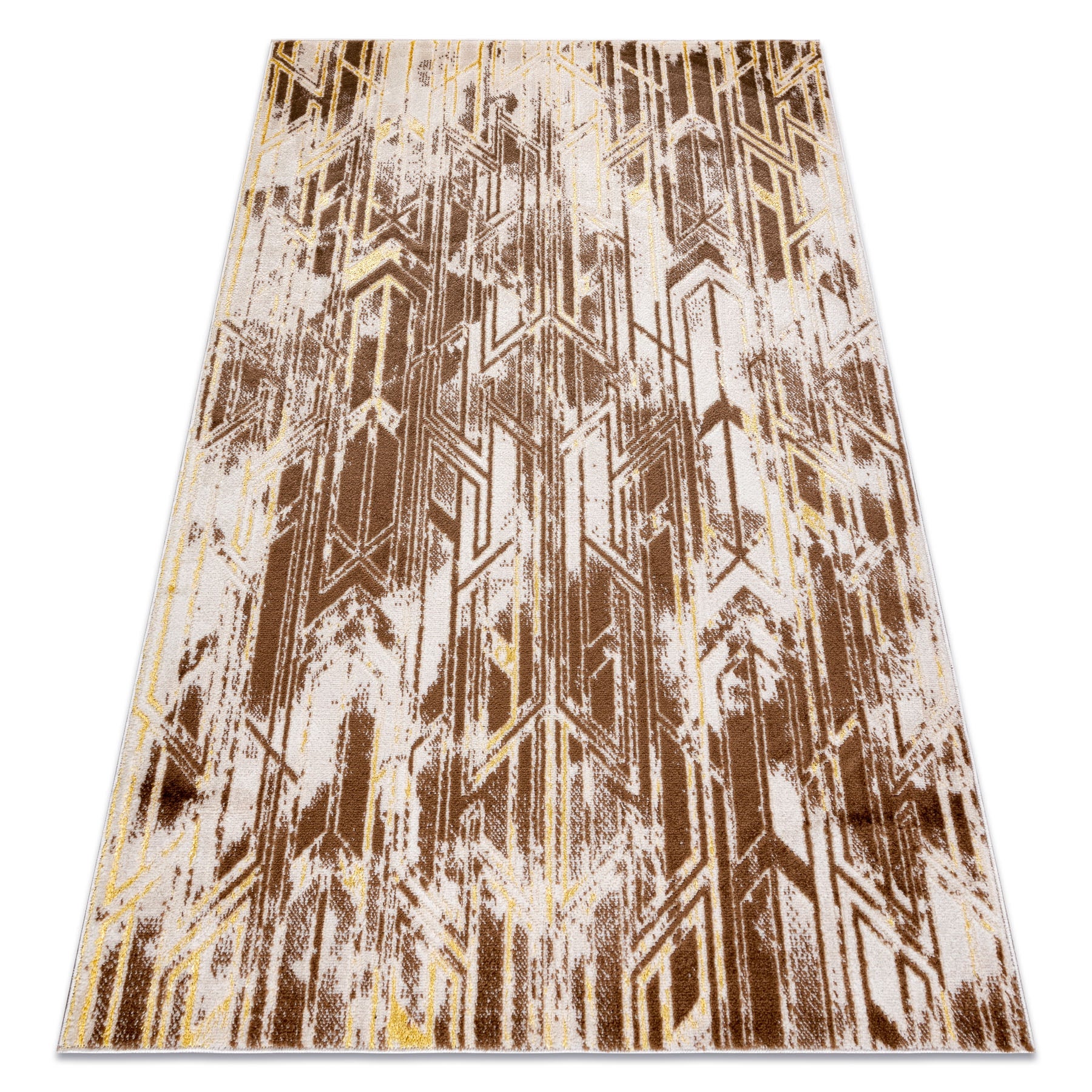 Dywan MEFE nowoczesny B402 Przecierany vintage - Strukturalny, dwa poziomy runa ciemny beż 120x170 cm