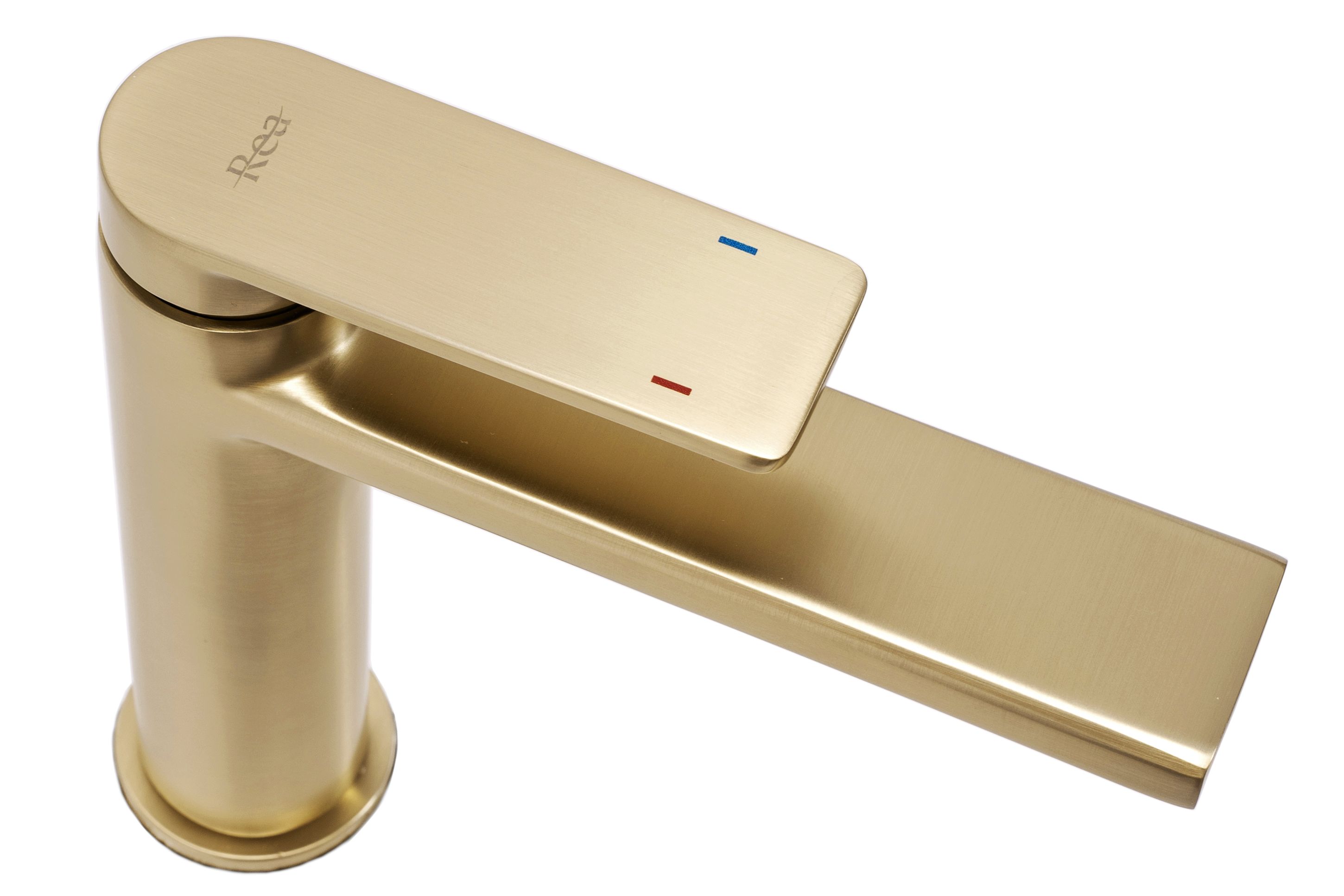 Bateria Umywalkowa REA VERSO Złota Szczotkowana Niska - 4