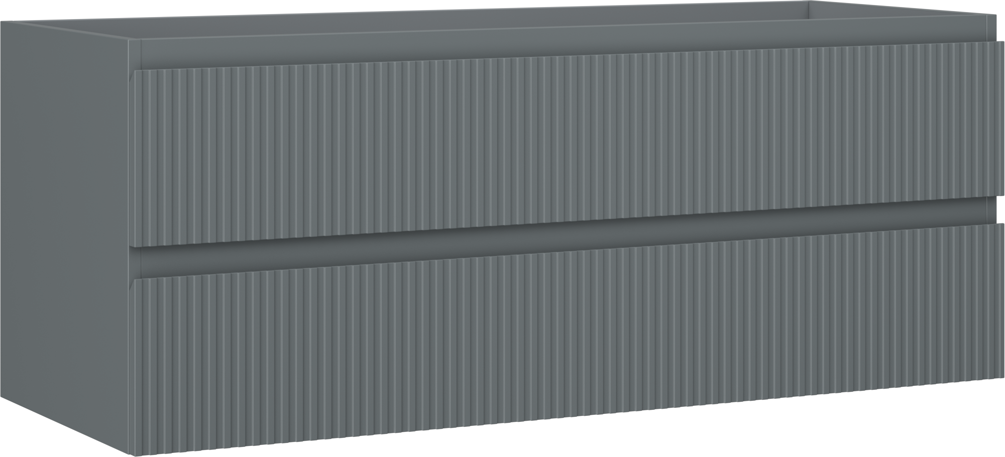 Mexen Rivel szafka łazienkowa podumywalkowa 120 cm, 2 szuflady, ryflowana , grafit mat - 91A20-12047-2-BFF66