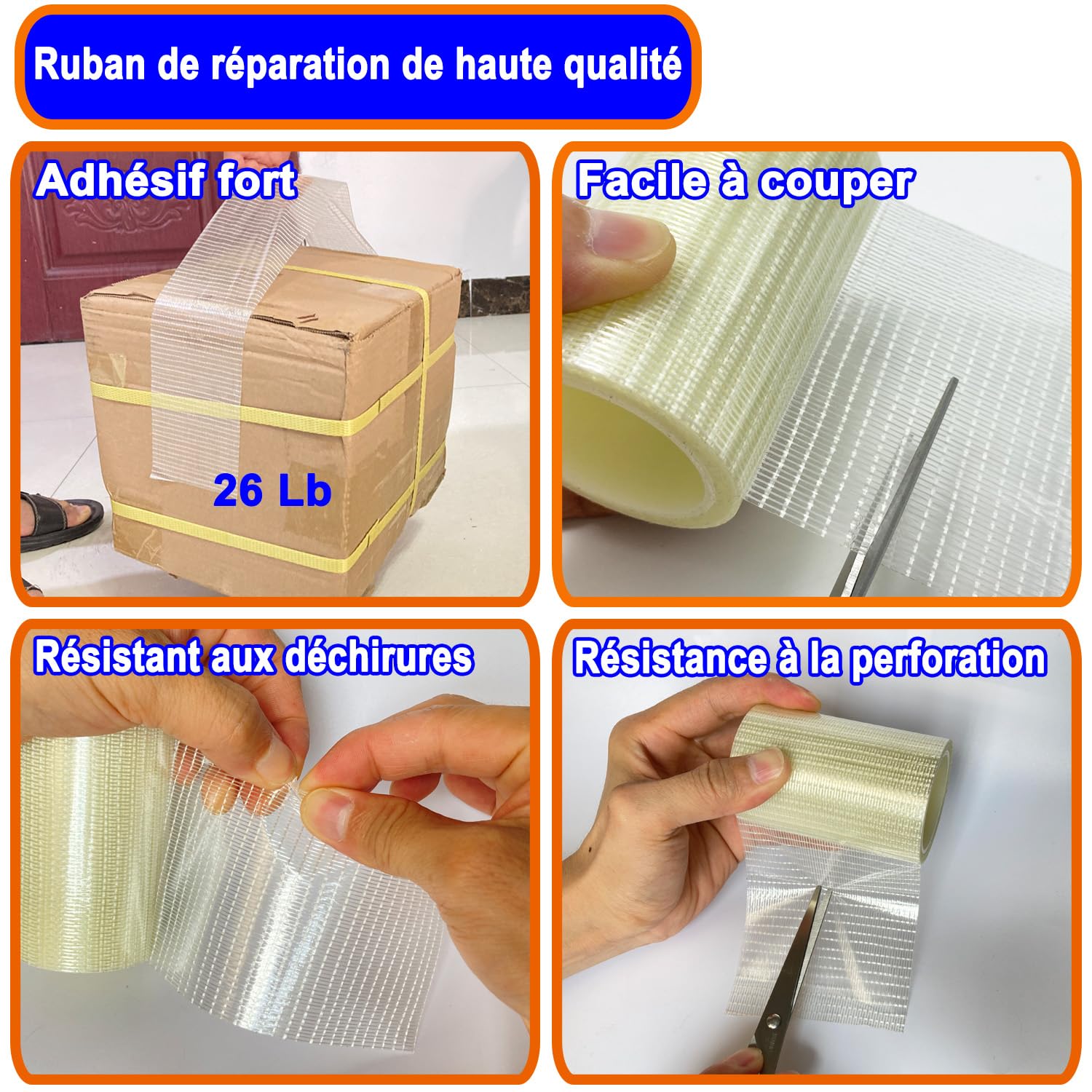 39 PI Ruban de réparation d'auvent de camping-car, ruban de réparation de toile, ruban de réparation de tente pour bâche, ruban de voile - 3