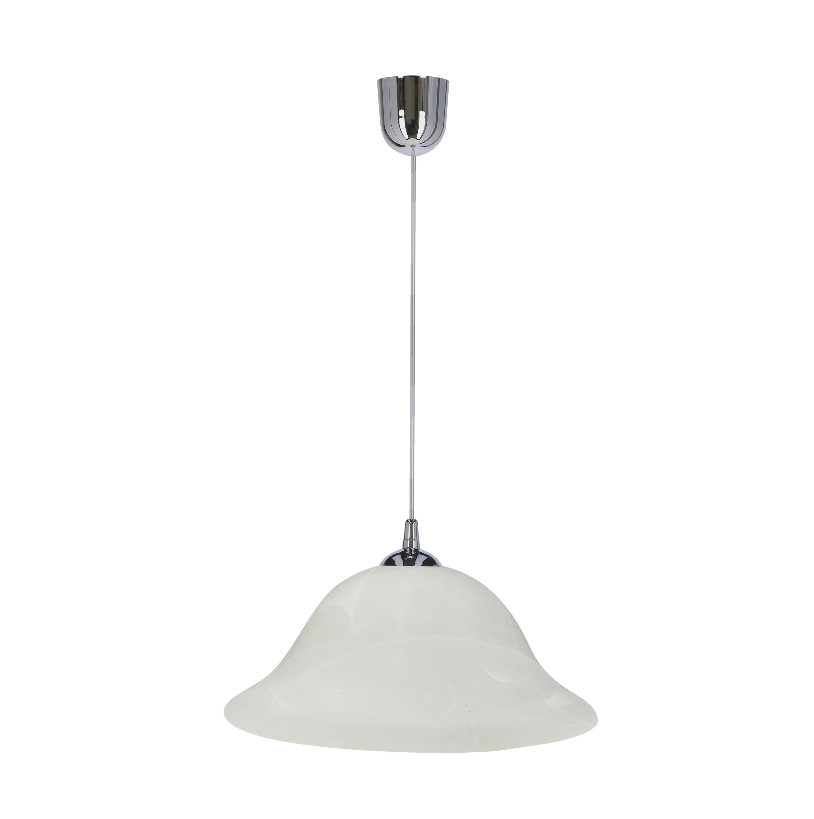 Lampa wisząca alabastrowy klosz Vera chromowana-srebrna 1xE27x60W szkło wym:70x25x25cm IP20 Candellux