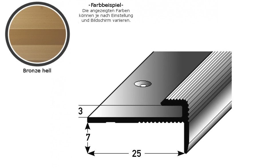 PROVISTON Profilé d'encadrement 25 x 10 x 900 mm Aluminium anodisé Profilé de finition Argent strié Percé - 8