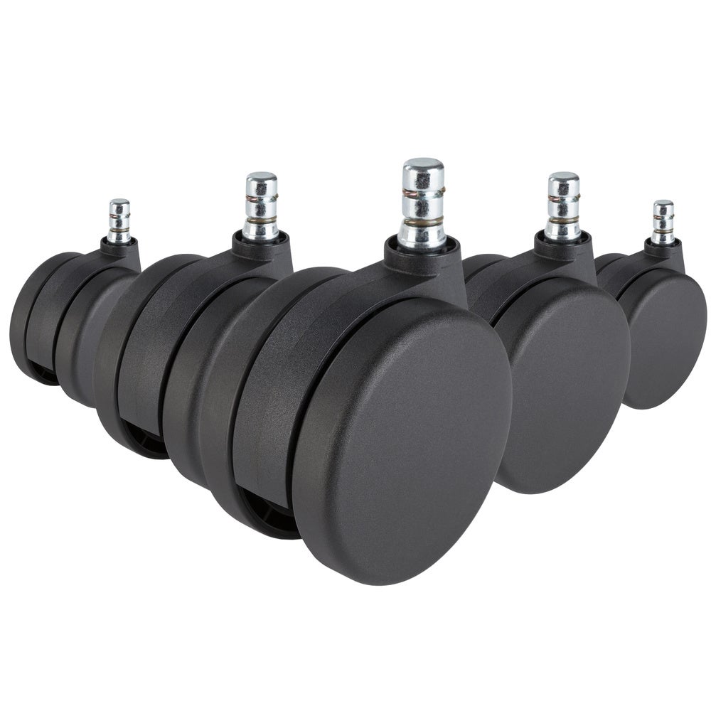 Kółka do krzeseł 5x ROLO No-Noise 11mm/75mm Czarny hjh OFFICE