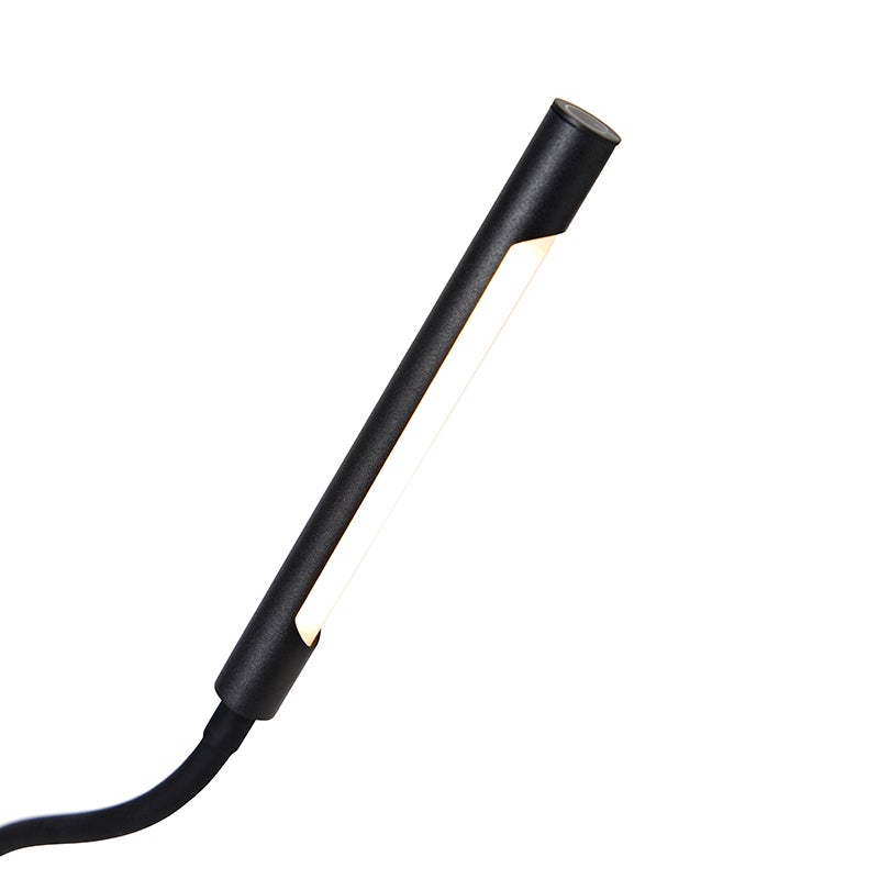 Qazqa design lampadaire - Palka - noir, led intégrée 6w incluse, Integrated led, 2700k, blanc chaud, dimmable, 142.4cm, idéal - 4