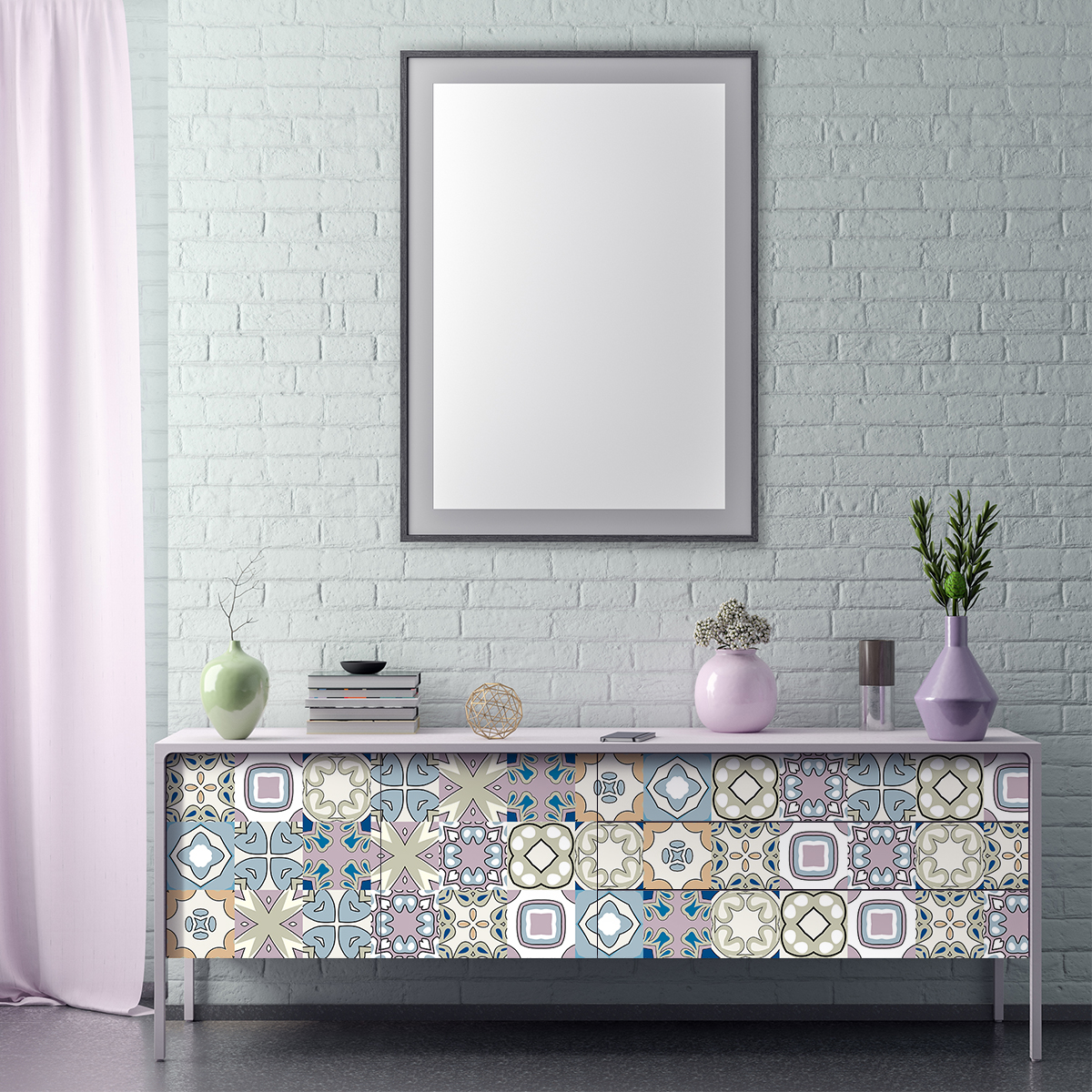 30 vinilos baldosa de cemento muebles fonseca - adhesivo de pared - revestimiento sticker mural decorativo - 30stickers20x20cm