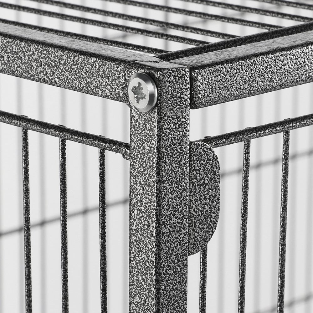 Grande Cage à Oiseaux en Métal avec Support Roulant, Étagère de Rangement et Fond Amovible, Noir Yaheetech - 8