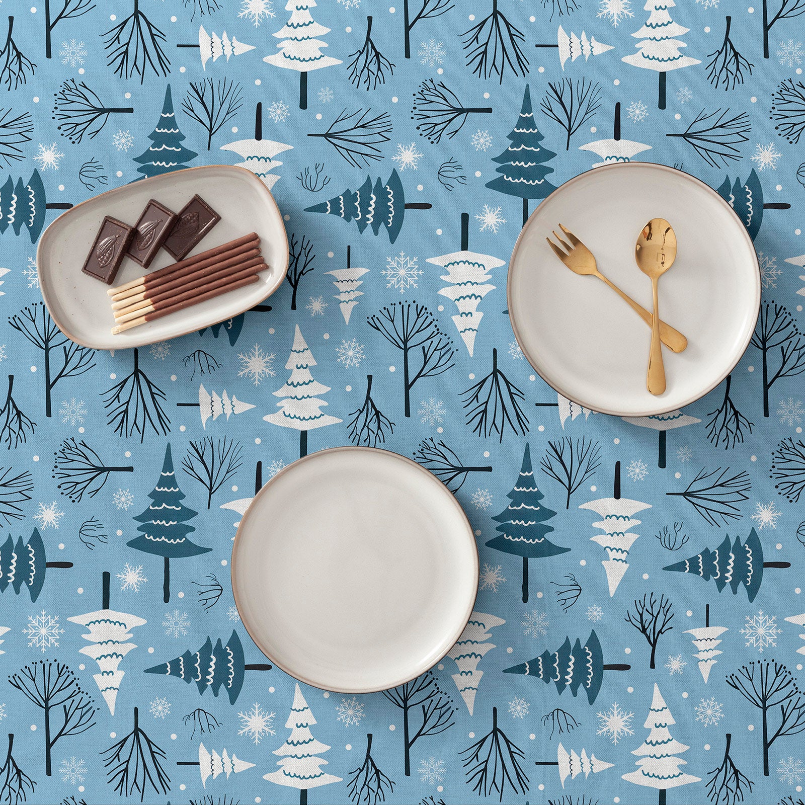 Tovaglia natalizia antimacchia rettangolare in tessuto di cotone 160x240 cm - Winter - 4