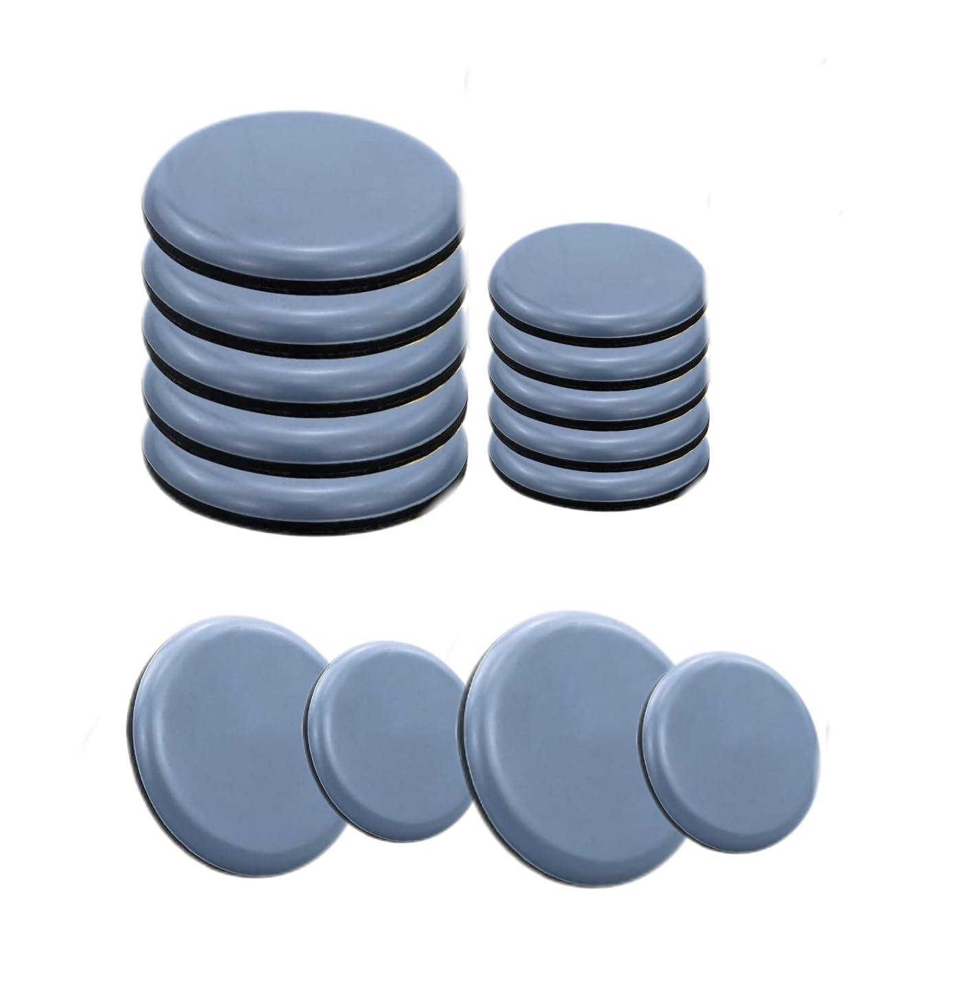 Podkładki pod meble, 16 sztuk, okrągłe, samoprzylepne ślizgacze PTFE do mebli, odpowiednie do gładkich podłóg i dywanów (okrągłe, 25 mm/50 mm)