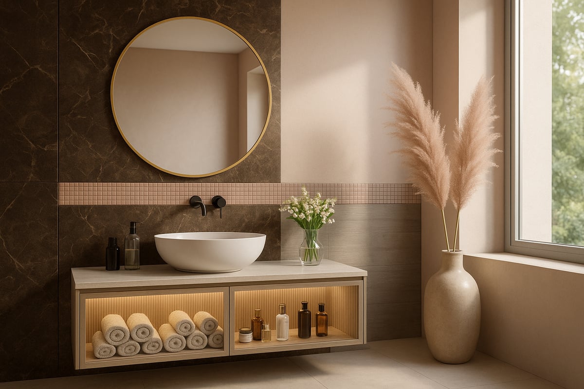 ROUND LINE okrągłe lustro w złotej ramie 80cm