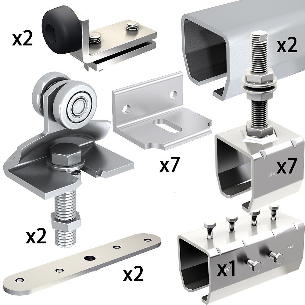 Système coulissant SLID'UP 2000 pour 1 porte extérieure 60 mm max - rails 2 x 1,95 m acier galvanisé - 140 kg - 2