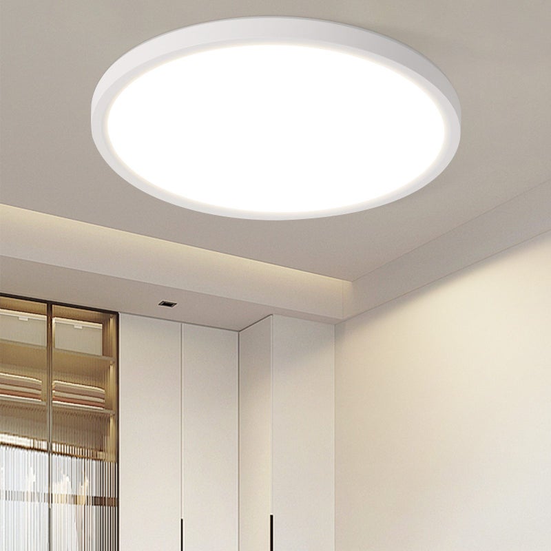 NETTLIFE Lampa sufitowa LED do łazienki, płaska, 30 cm, 24 W, okrągła, biała, do kuchni, nieściemnialna