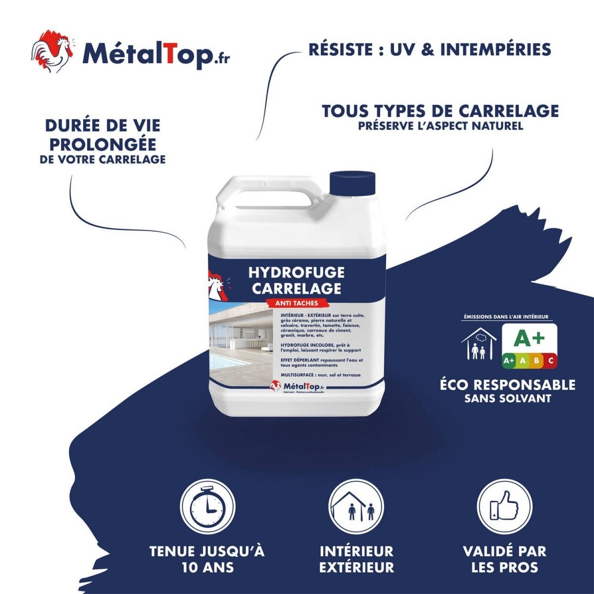 Hydrofuge Carrelage - 5 L - Métaltop - 3