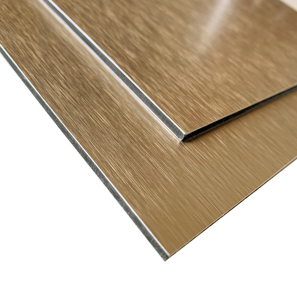 Panneau composite aluminium bross or 3mm 100 x 500 mm leroy merlin
