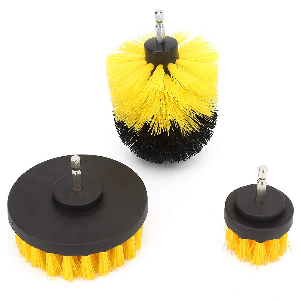 Brosse de nettoyage pour perceuse électrique, nettoyeur de joints de carrelage, 3 pièces, diamètre de 2, 3,5 et 4 pouces, nettoyage du sol de la salle - 2