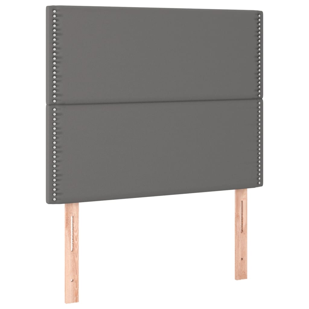 Cadre de lit sans matelas gris en similicuir, pour la chambre, 120 × 200 cm - 9