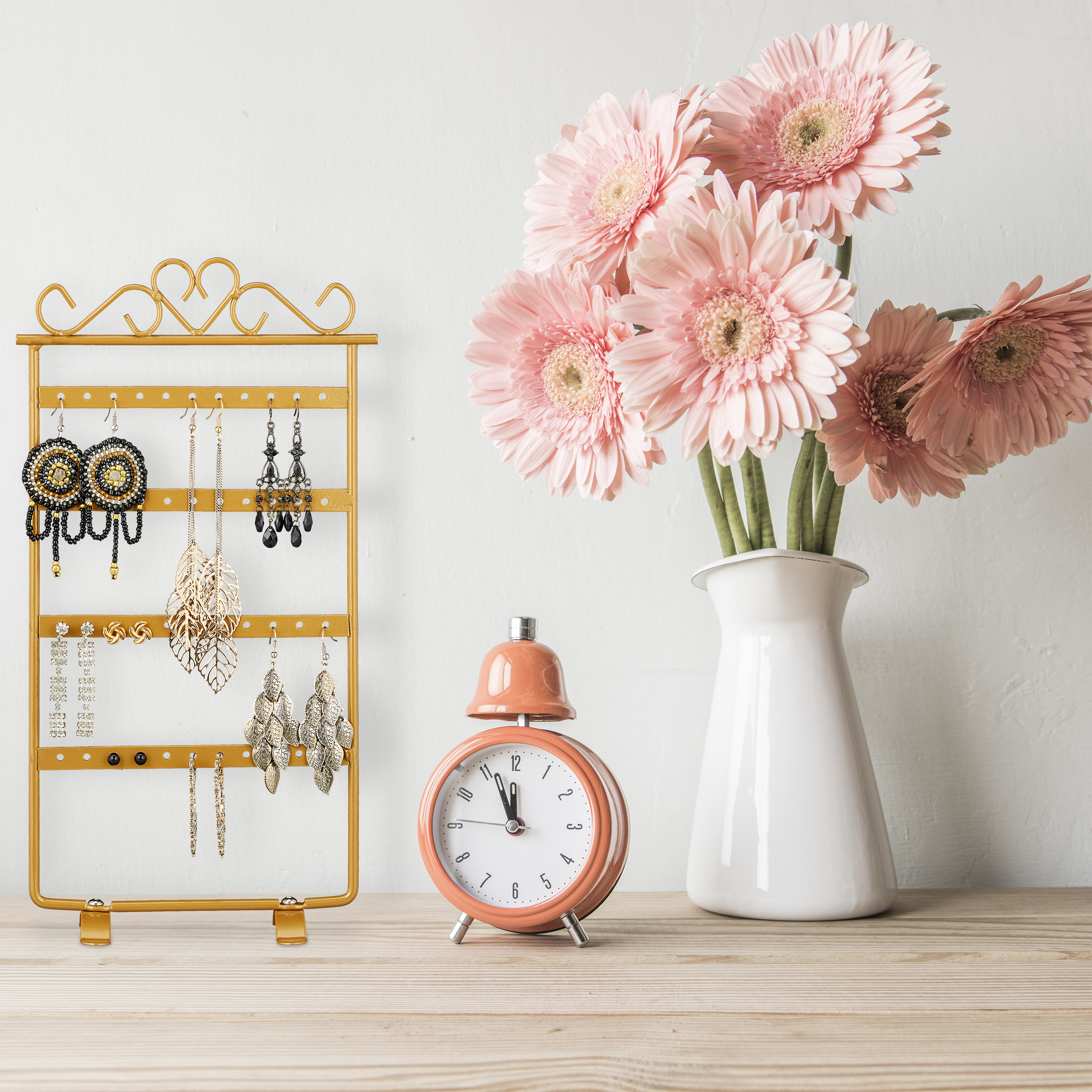 Porta Orecchini Girevole A 6 Livelli - Espositore In Metallo Per 130 Paia, Regolabile - Foto 9