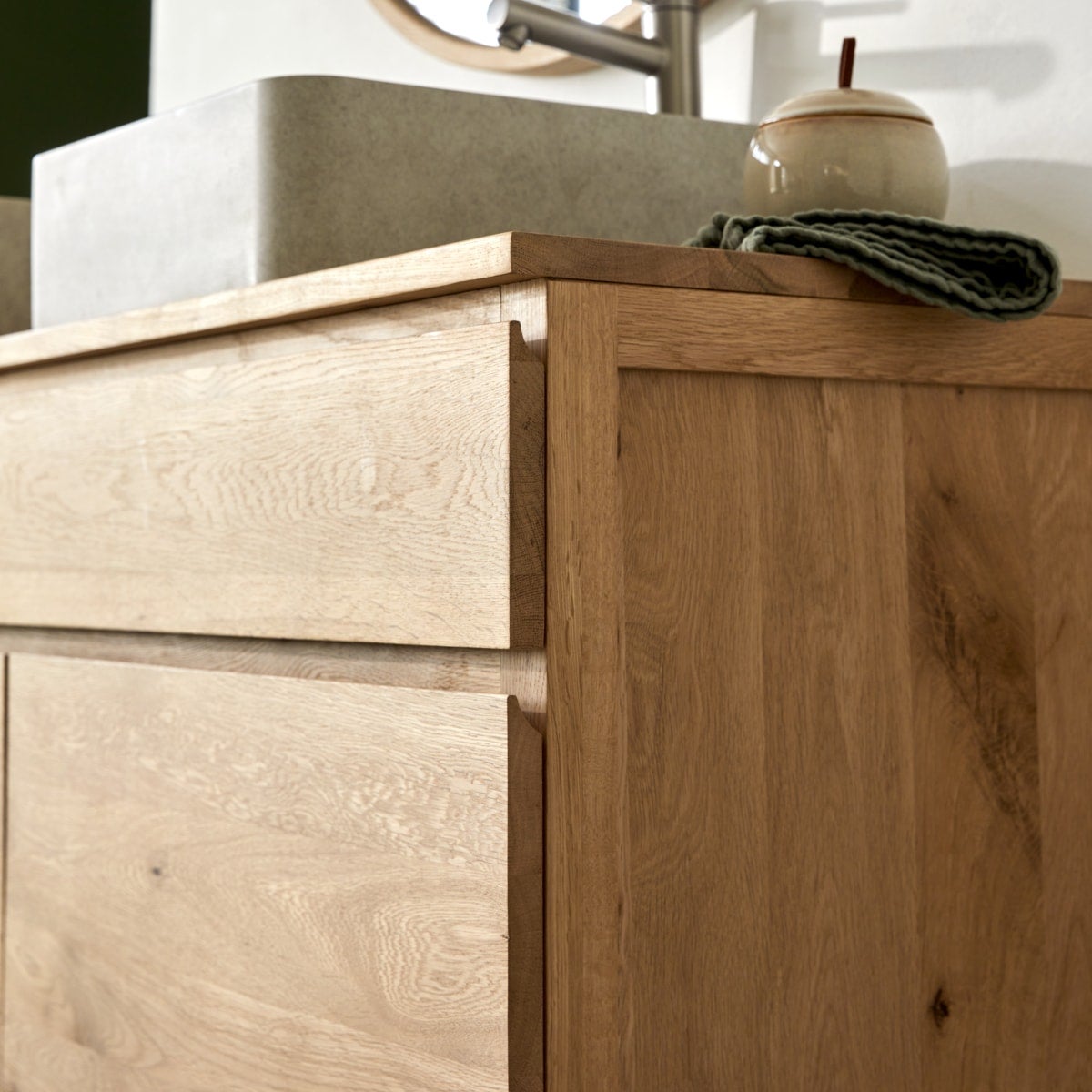 Tikamoon Meuble Salle de bain en bois de chêne 120 Jacob - 6