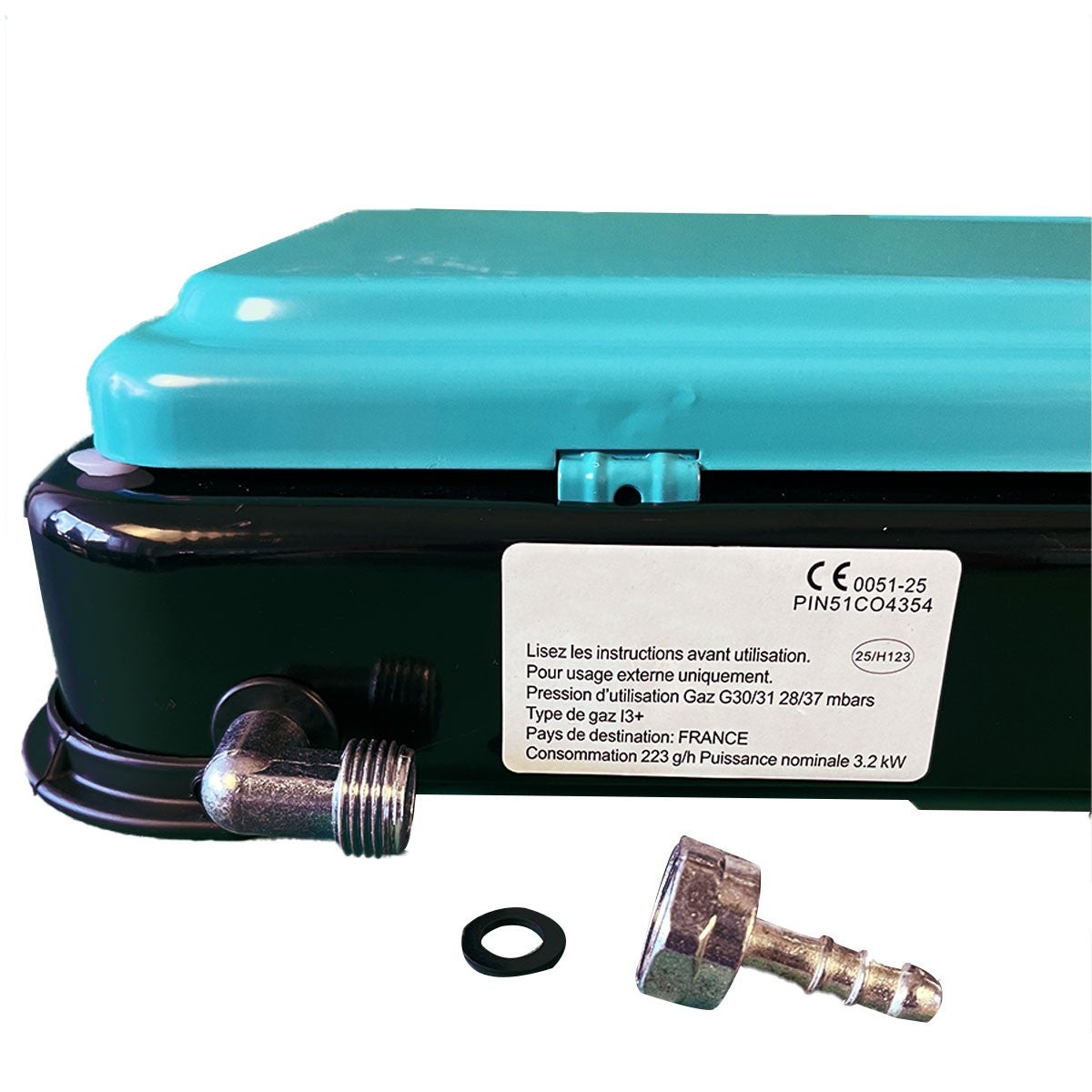 Réchaud à gaz 2 feux 3200W Brûleurs et Grille en fonte amovibles lavables Plaque de Cuisson gaz Butane ou Propane GOLD II INTEC - 7