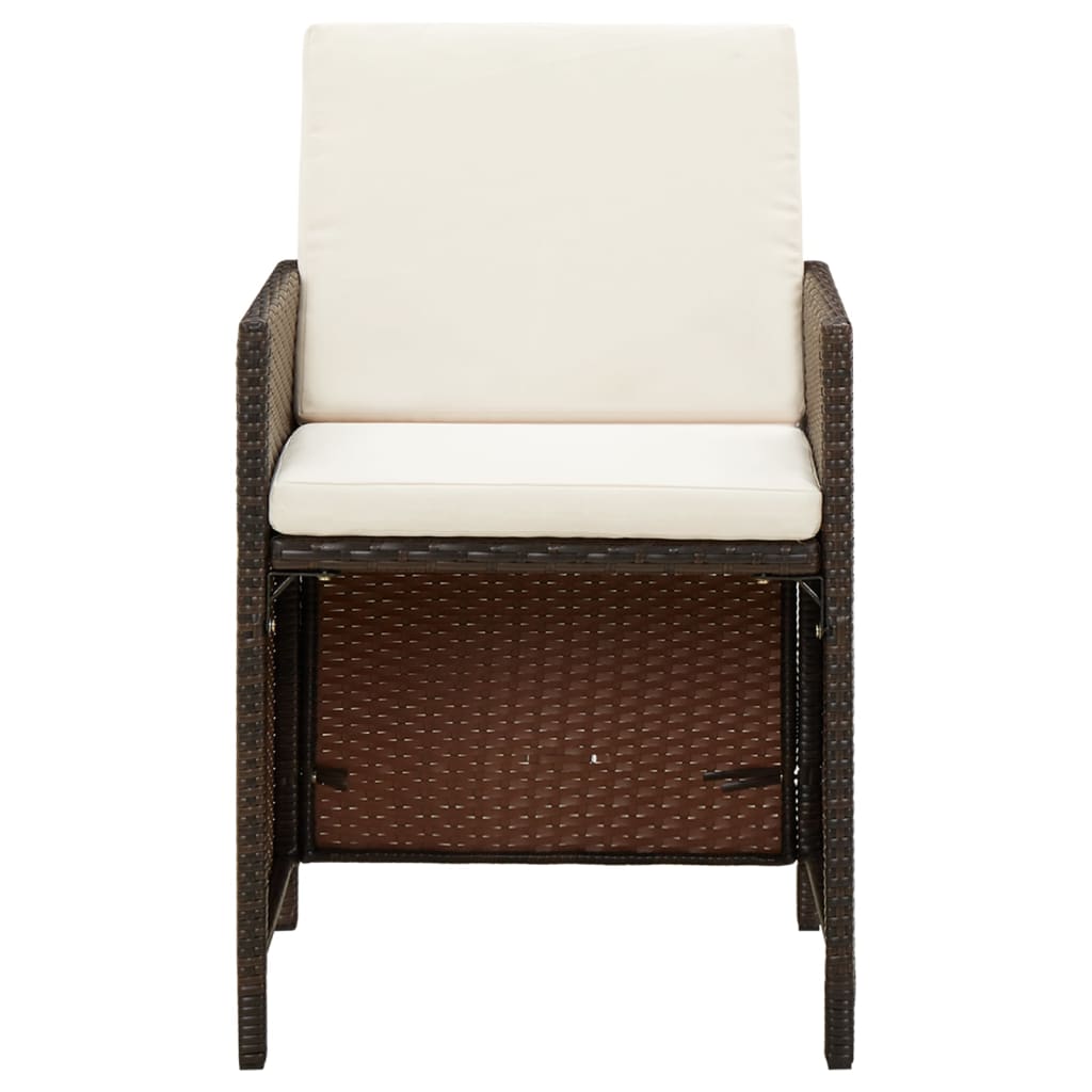 Maison Exclusive - Set Divani da Giardino 9 pz con Cuscini in Polyrattan Marrone - 5