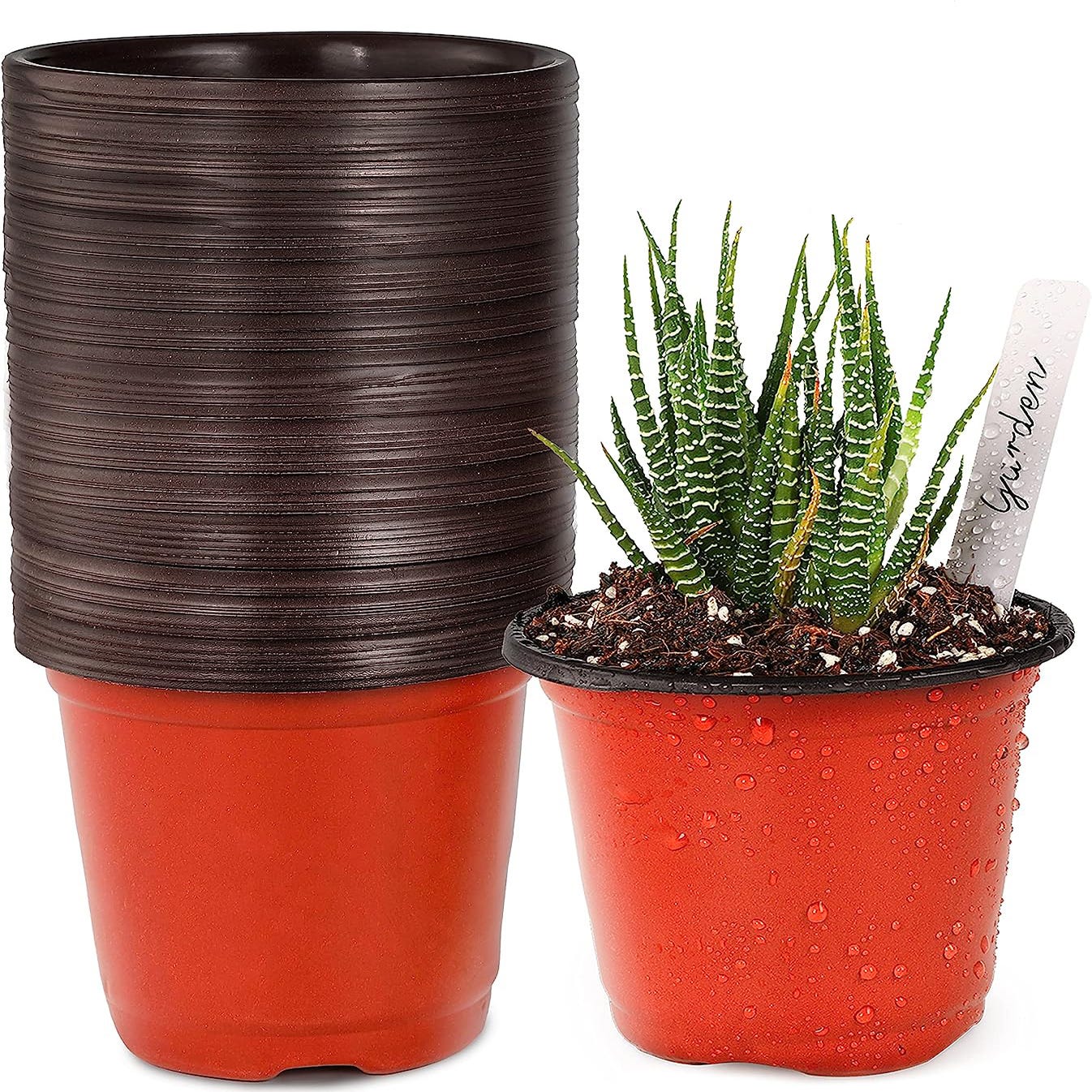 SATI Vaso Per Piante Plastica 3 Pezzi 15 Cm Antracite – Fioriera Interno/Esterno