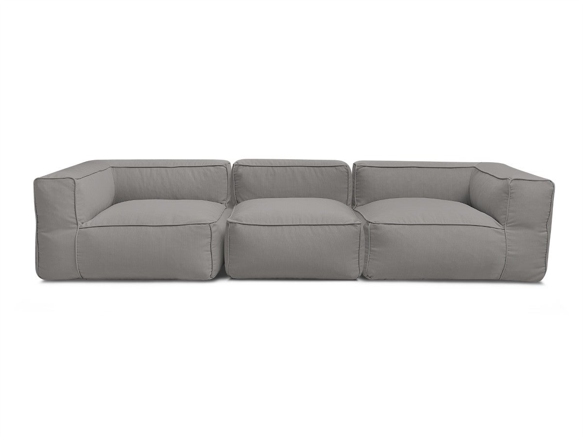 BOBOCHIC Canapé de jardin modulable GIULIA avec bâche de protection, 2 angles et 1 chauffeuse 1 place Gris foncé - 6