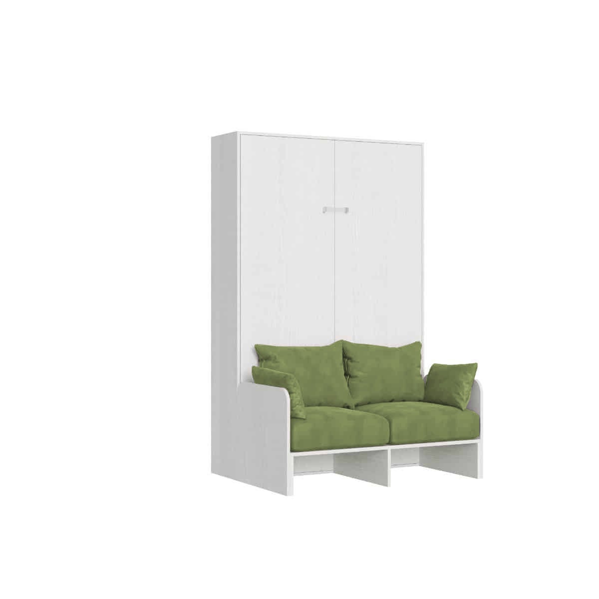 Kentaro 120 cm rozkładane łóżko typu queen-size z białą sofą jesionową, zielone