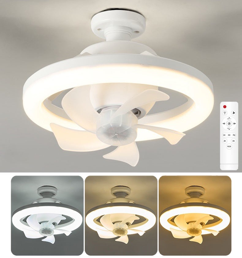 Lampadario Con Ventilatore A Soffitto Led 65 Cm – Telecomando, Dimmerabile, Reversibile, 6 Velocità, Bianco - 3