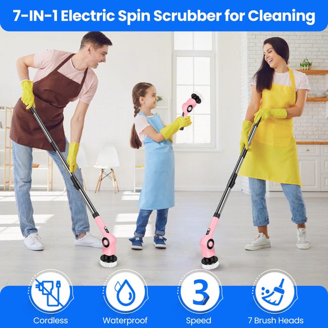 Spazzola Elettrica Verdantree - 7 Testine, Manico Regolabile, Per Pulizie - Foto 3