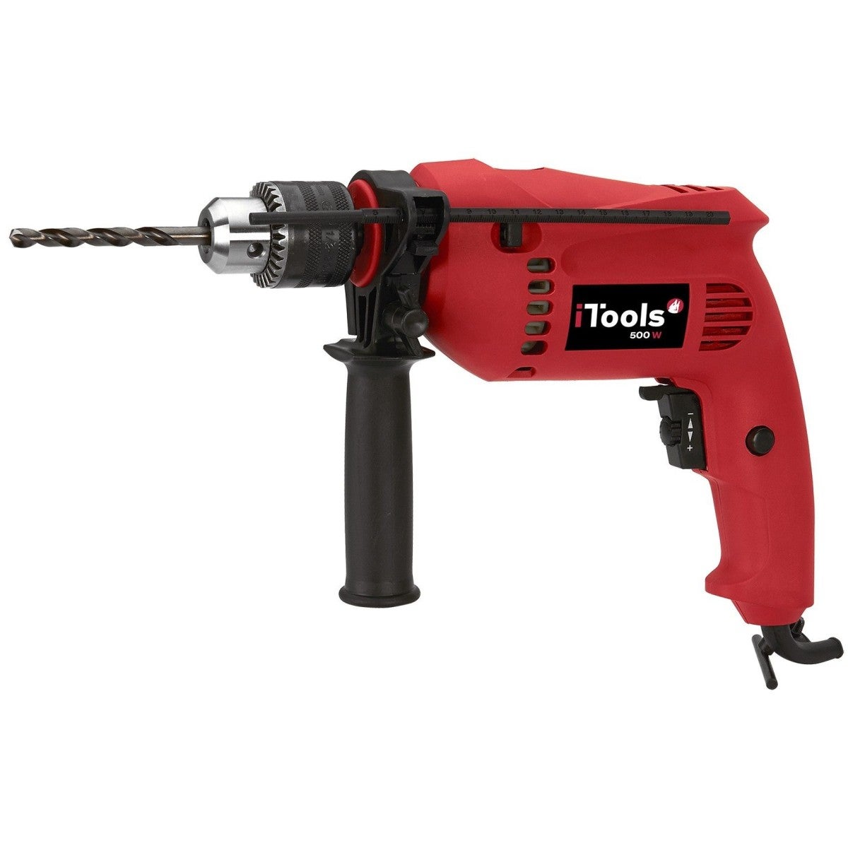 Taladro De Impacto KATSU 500W – 13 Mm De Portabrocas, 2900 Rpm, Velocidad Variable Y Mango Giratorio 360°, Para Madera, Metal Y Hormigón