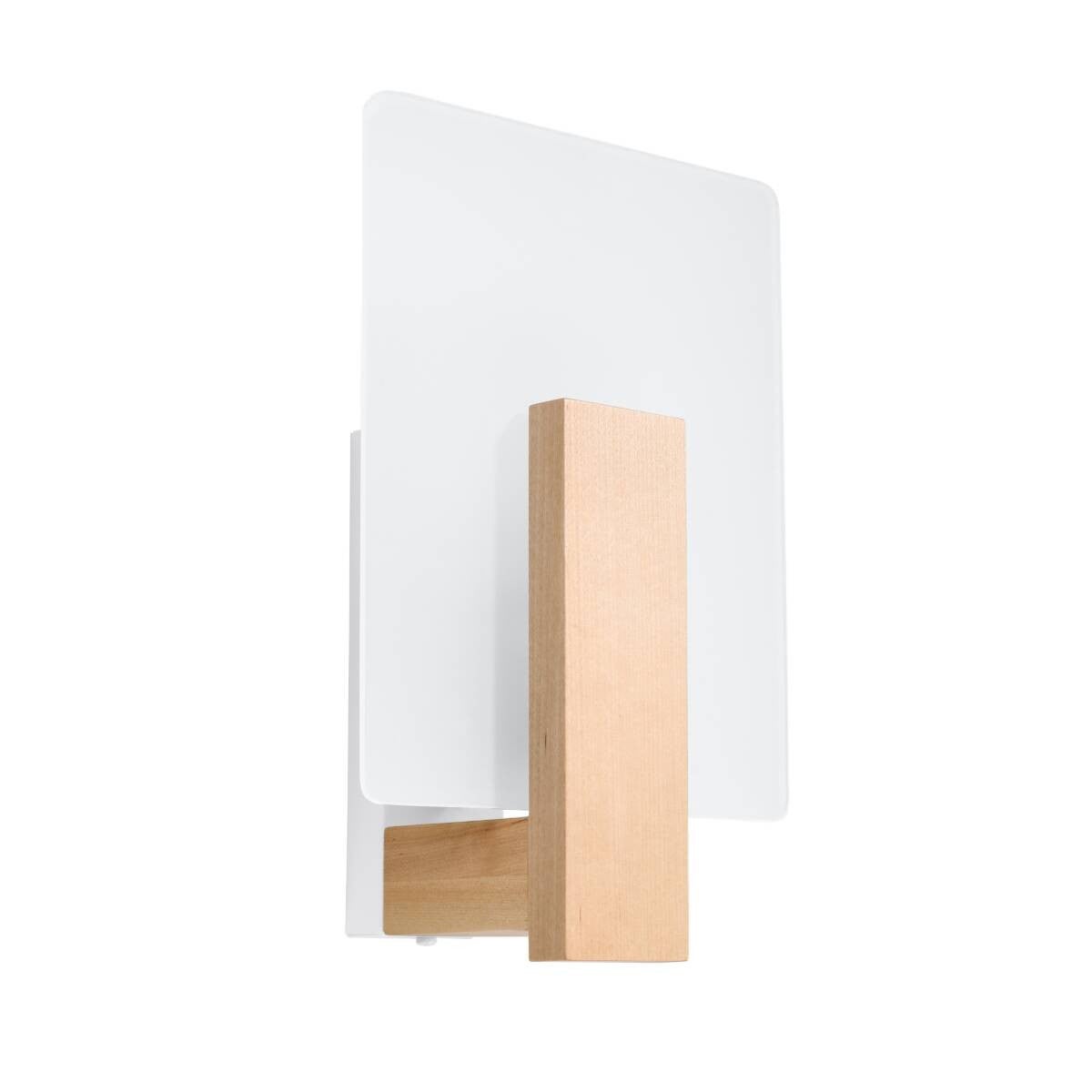 Kinkiet ścienny Lappo naturalne drewno 1xE14x10W styl nowoczesny wym: 9,5 x 12 x 16 cm metal IP20 Sollux Lighting