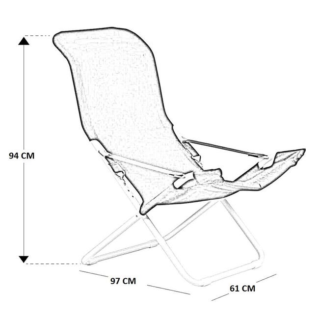Sedia Sdraio Fiam Fiesta Telaio Acciaio Bianco Con Telo In Blu