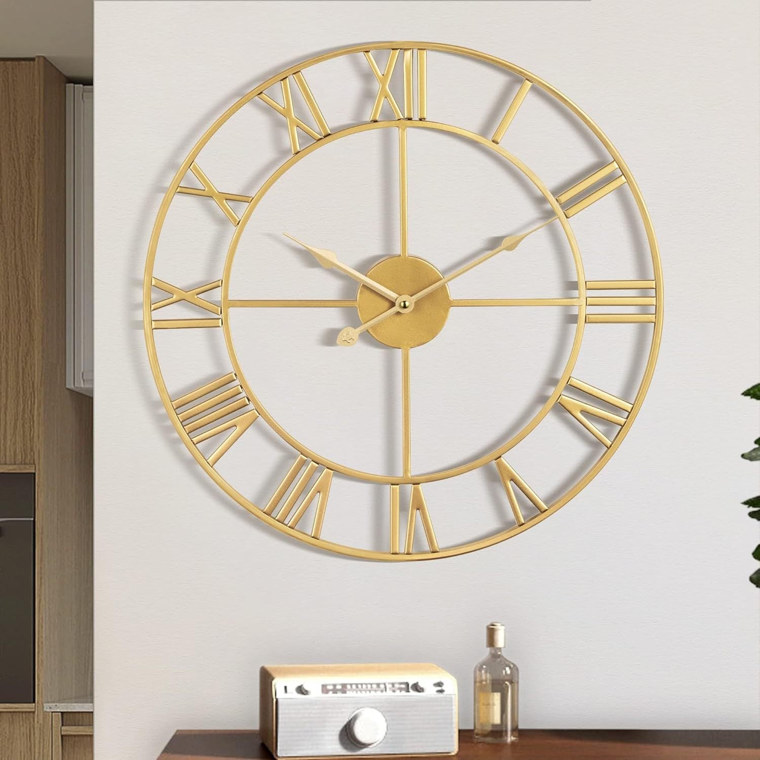 Horloge murale en bois - WIRLSWEAL - Style vintage - Diamètre 25 cm - Maison