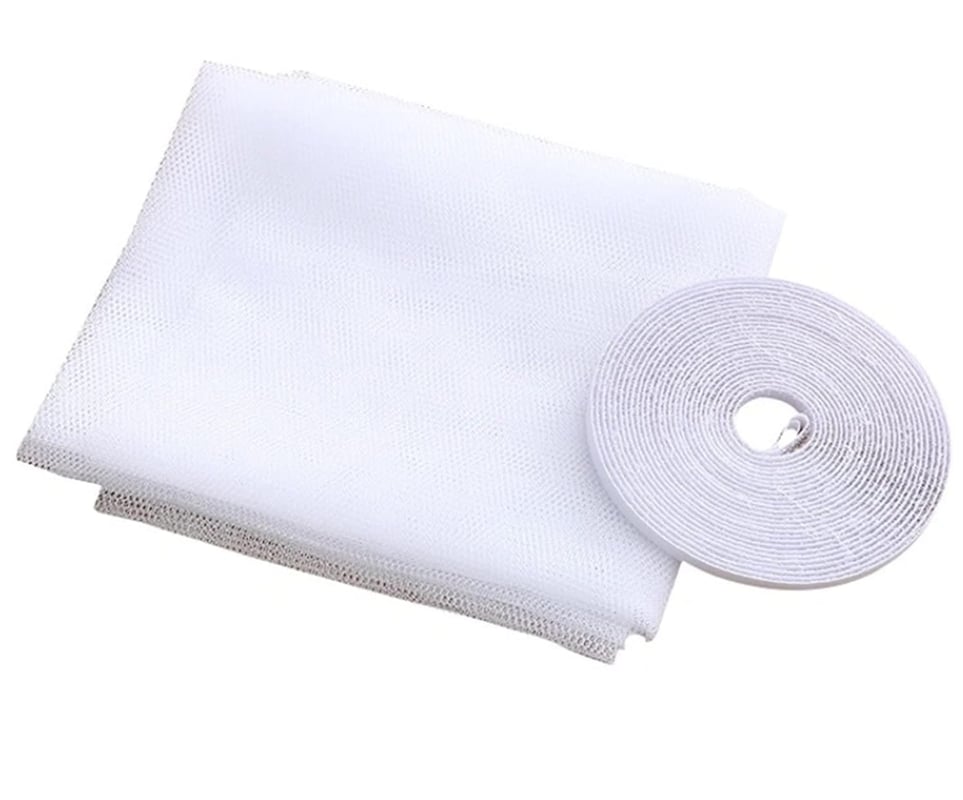 Moskitiera na okno DIY, regulowana i trwała, do drzwi i okien, biała, 130 x 150 cm