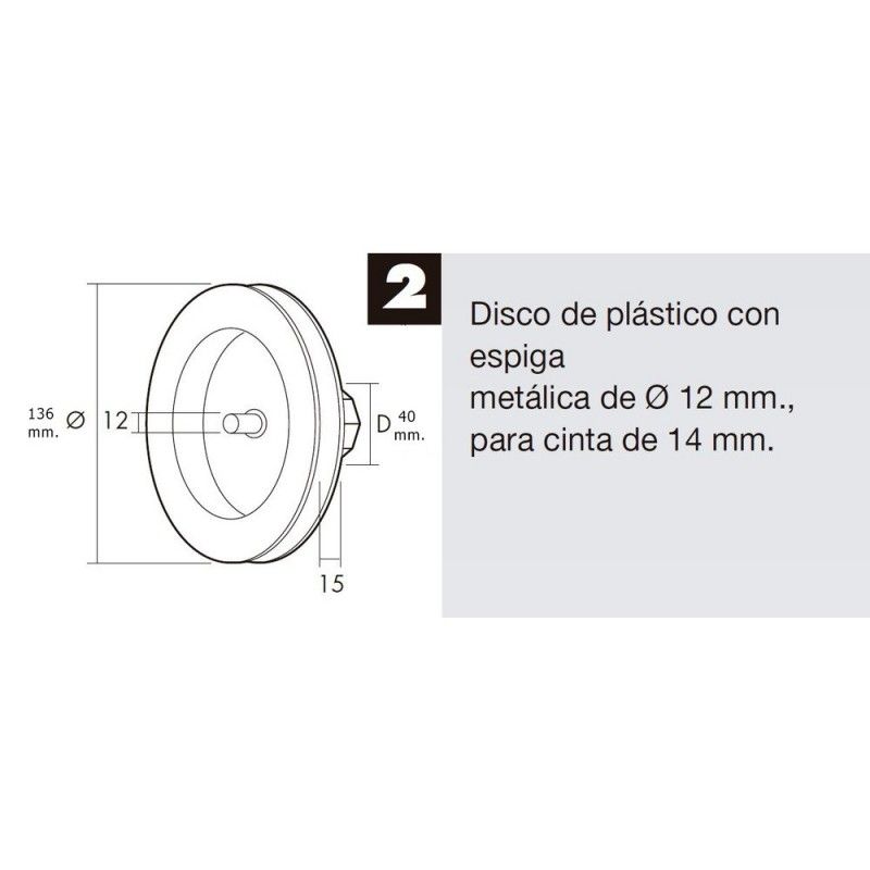 Treuil volet plastique pointe màÂ©tallique 136x40 mm. Sangle 14mm. - 6