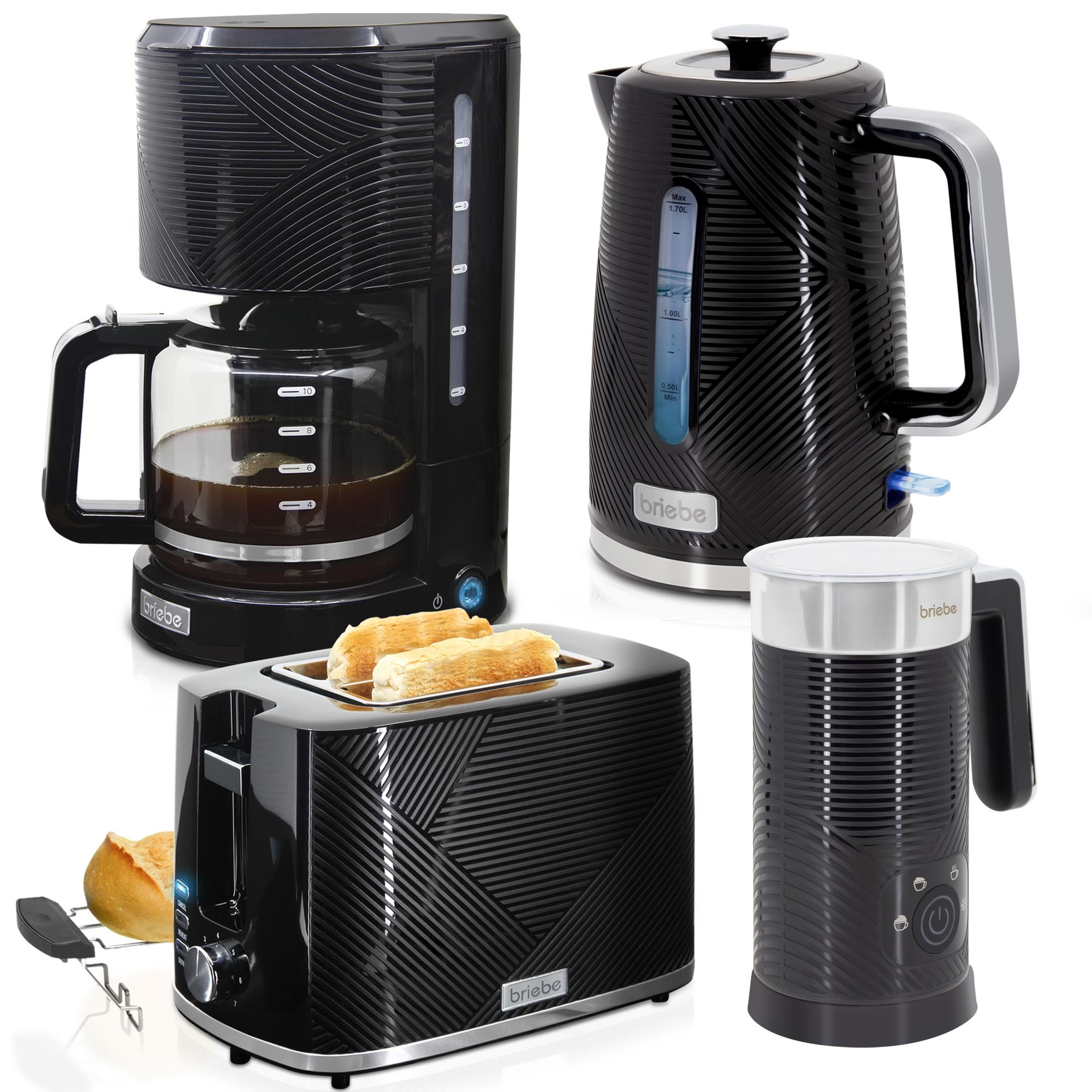HIMU Ensemble De Cuisine Avec Bouilloire De 1 Litre Et Grille-Pain À 2