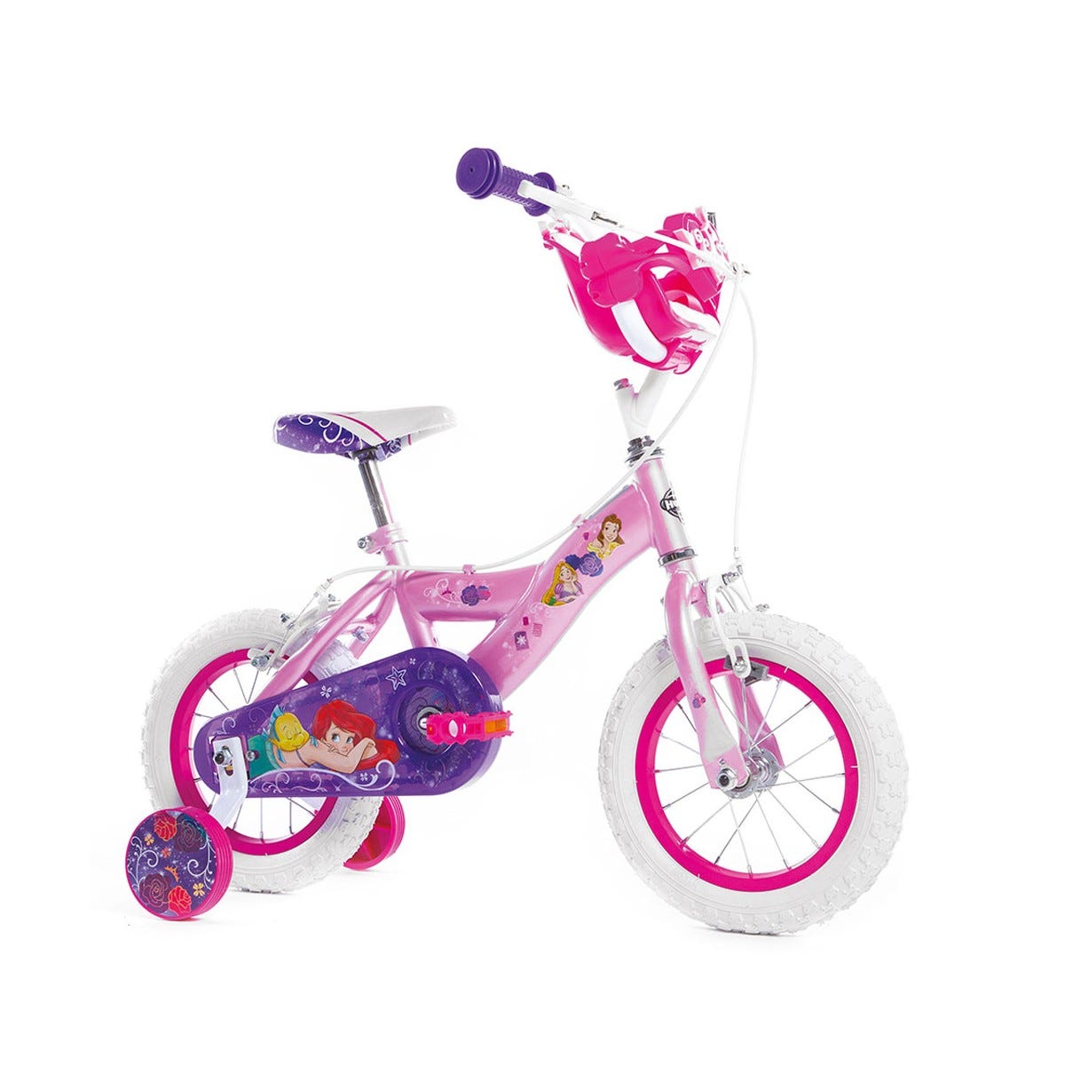 Bicicletta da Bambina Princess Ruota 12 Pollici Bici con Rotelle