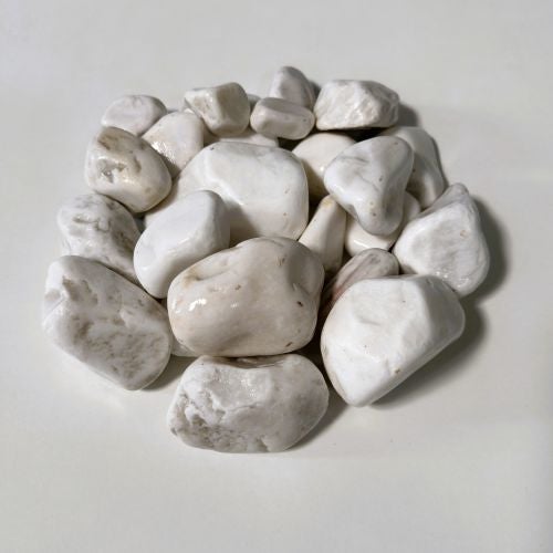 Albedo Pierre - Galets Décoratifs de Jardin en Marbre Blanc Dolomie - 5-8 CM