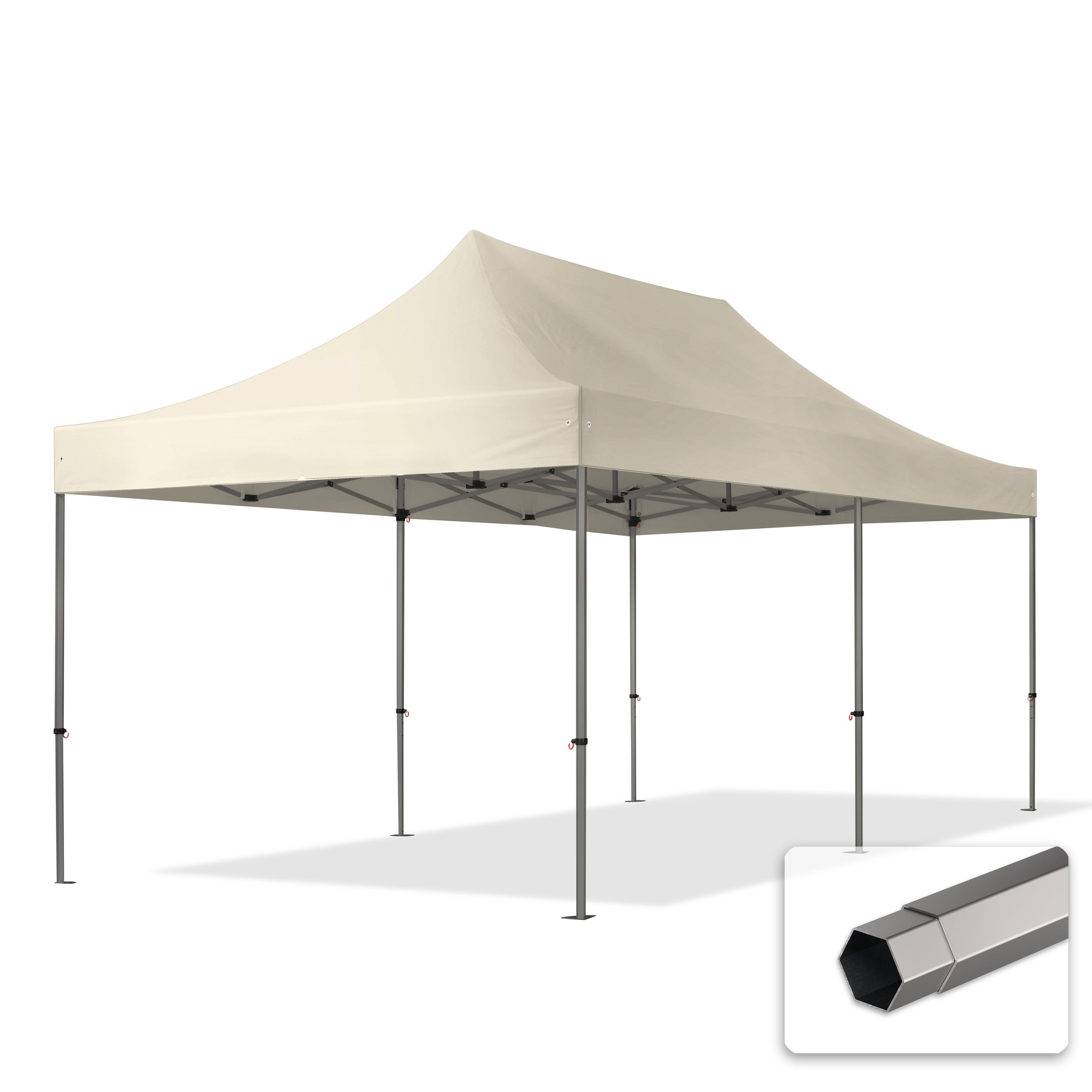 3x6 m Namiot Ekspresowy, PREMIUM Stal 40mm, kremowy