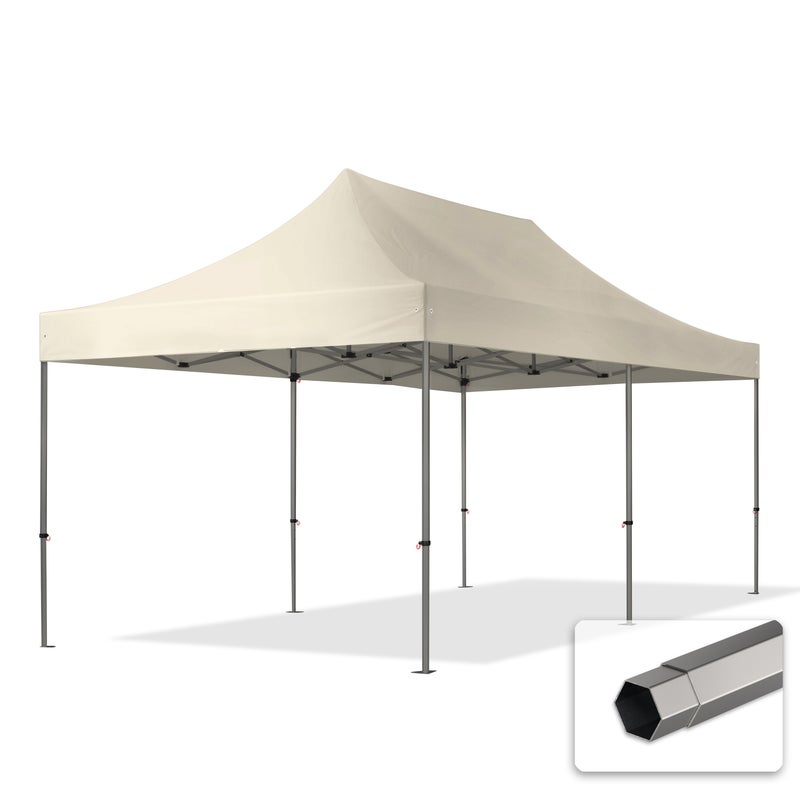 3x6 m Namiot Ekspresowy, PREMIUM Stal 40mm, kremowy