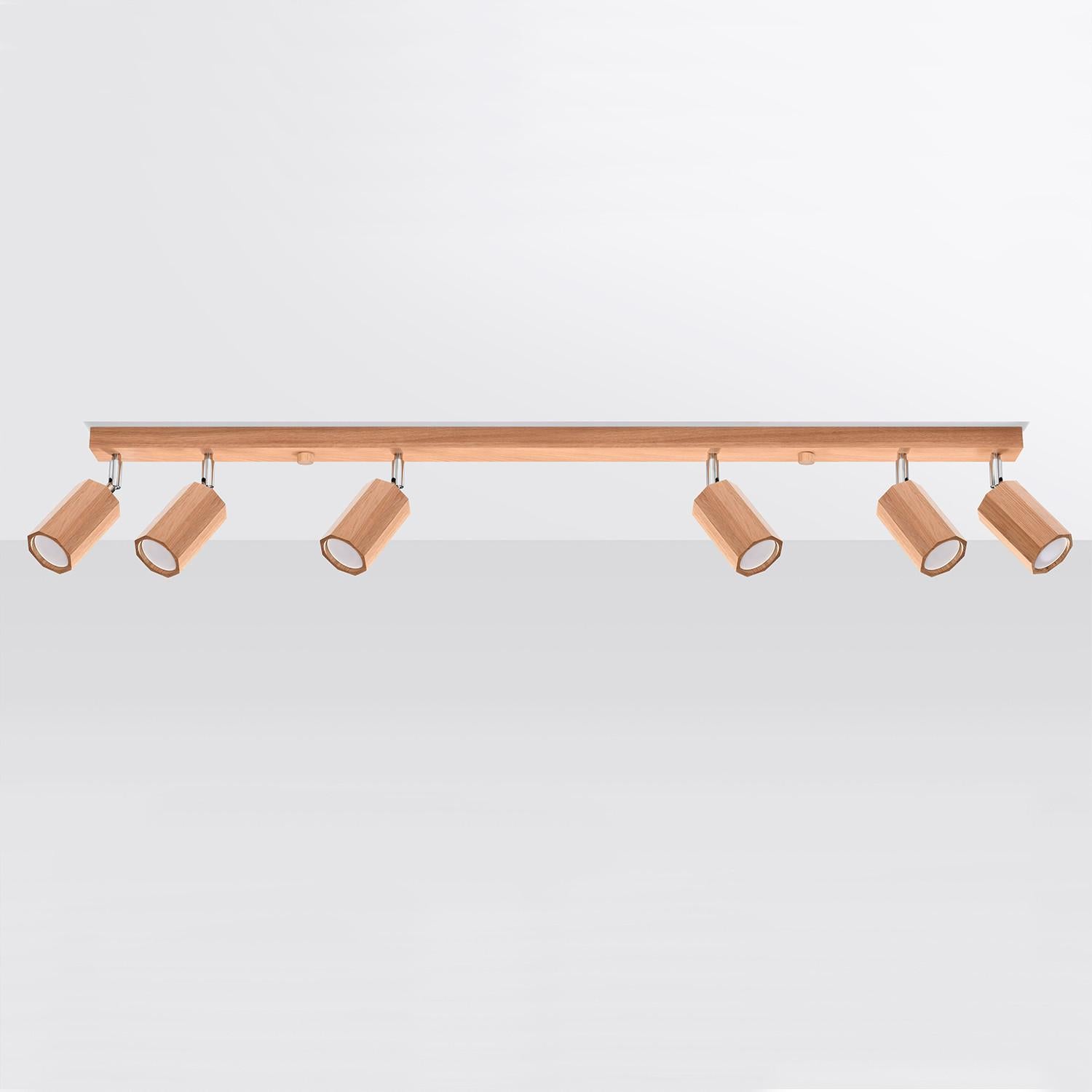 Reflektor sufitowy spot natynkowy Zeke listwa ciemne drewno 6xGU10x40W wym: 5 x 120 cm metal Sollux Lighting