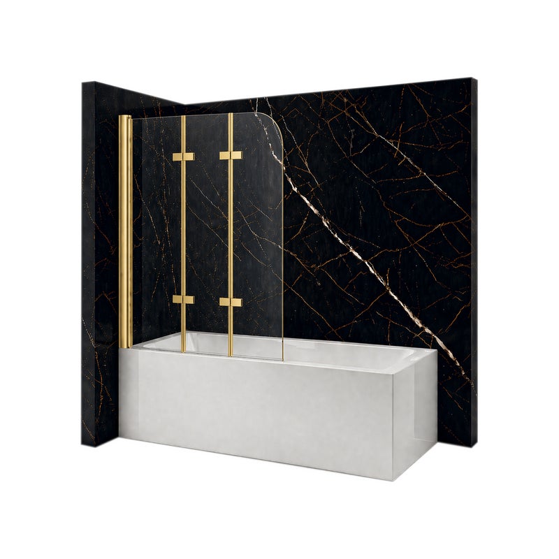 SILLA Parawan nawannowy MARION 3-skrzydłowy uchylny 120x140 cm ruchomy złoty